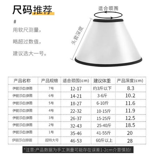 宠物赛事工厂圈猫项圈宠物防舔软头套猫咪脖圈圈犬彩色 白色